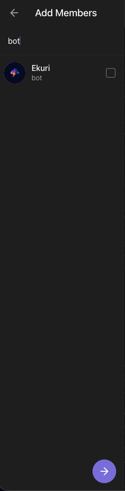 Adding the bot to the group