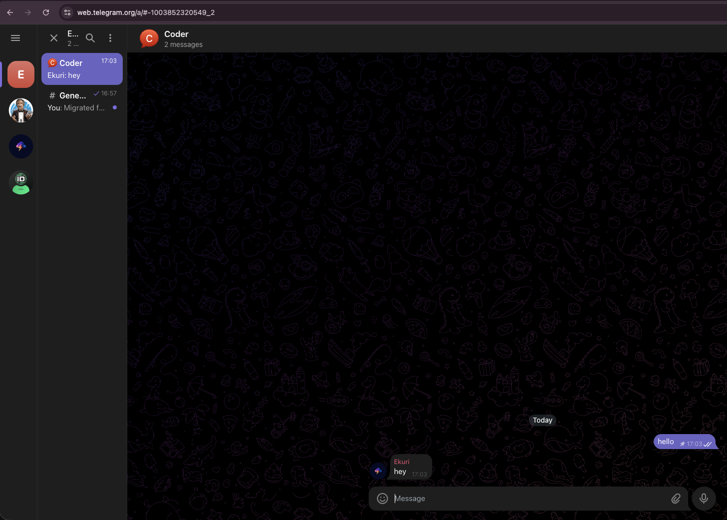 Agent responding in the Telegram forum topic